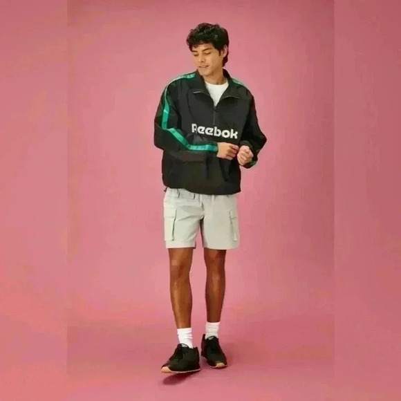 NEW | Reebok x F21 Graphic Anorak Quarter Zip Jacket | Black | Men’s Size L - Picture 2 of 10